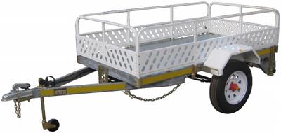 Modular trailer with rails